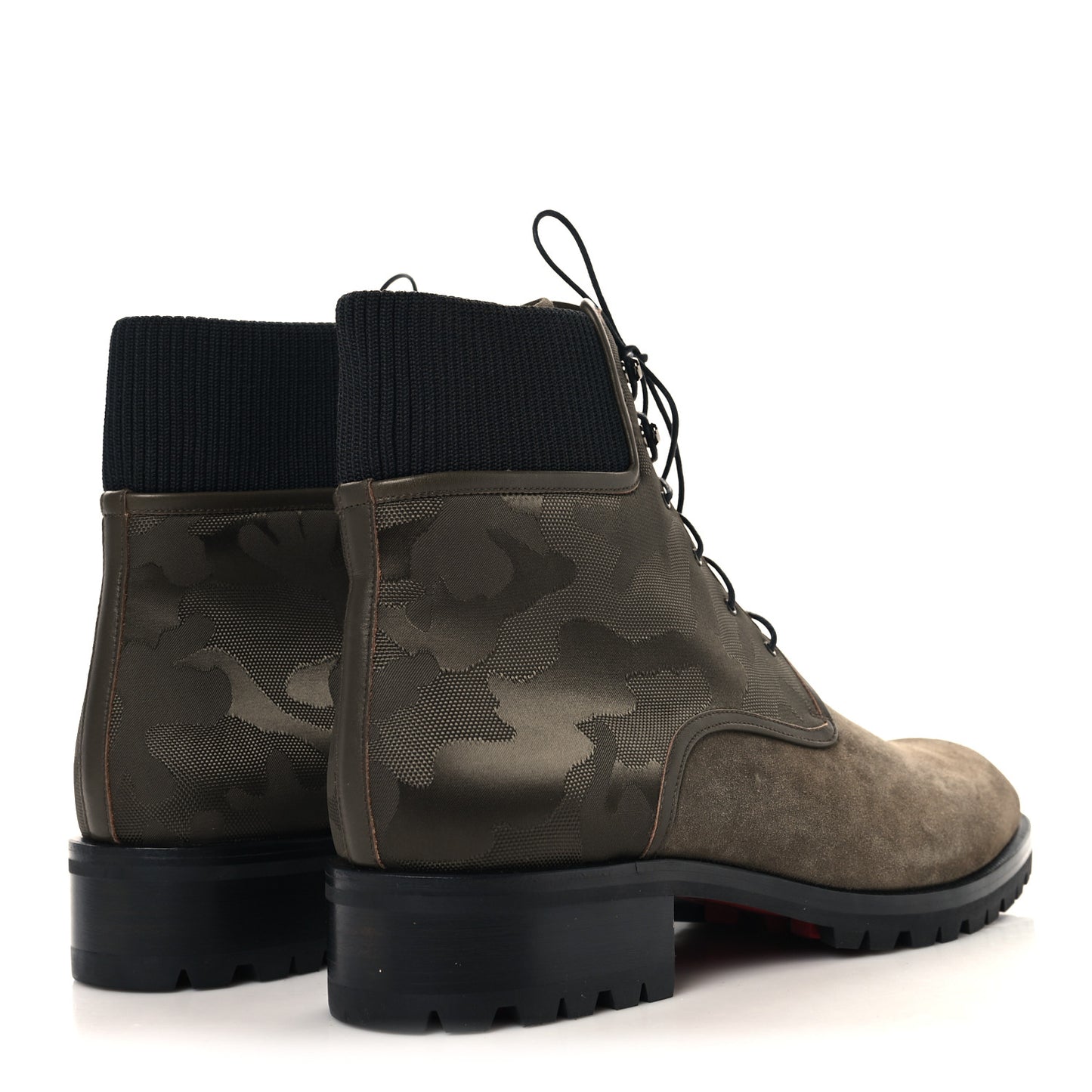 Suede Camouflage Mens Trapman Flat Boots 46 Khaki