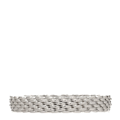 Tiffany Sterling Silver Narrow Mesh Somerset Ring 57 8 3 of 4