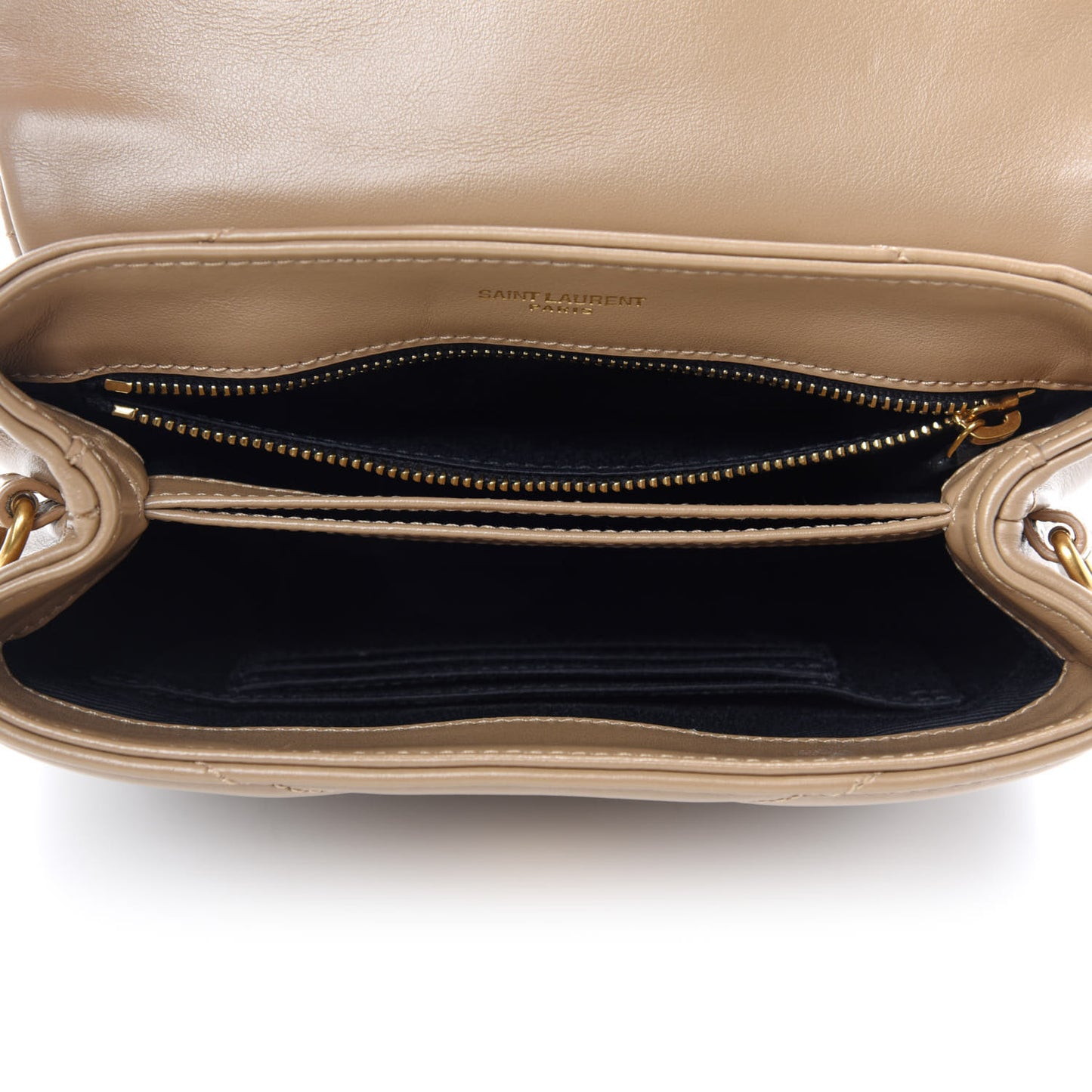 Calfskin Y Quilted Monogram Toy Loulou Crossbody Bag Latte
