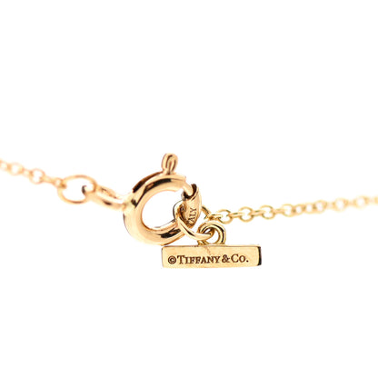 Tiffany 18K Yellow Gold Diamond Mother of Pearl Small T Circle Pendant Necklace 5 of 7