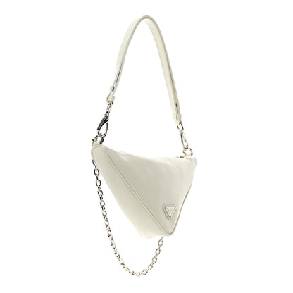 Prada Grace Lux Triangle Logo Embossed Mini Triangle Bag White 3 of 12