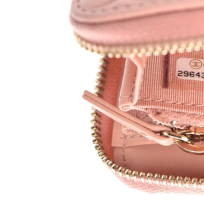 Chanel Caviar Camellia Embossed Medium Zip Around Wallet Light Pink 7 of 11