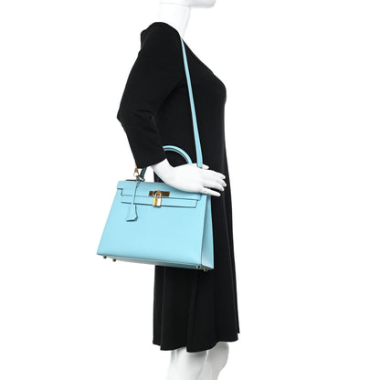 Hermes Epsom Kelly Sellier 28 Bleu Atoll 2 of 14