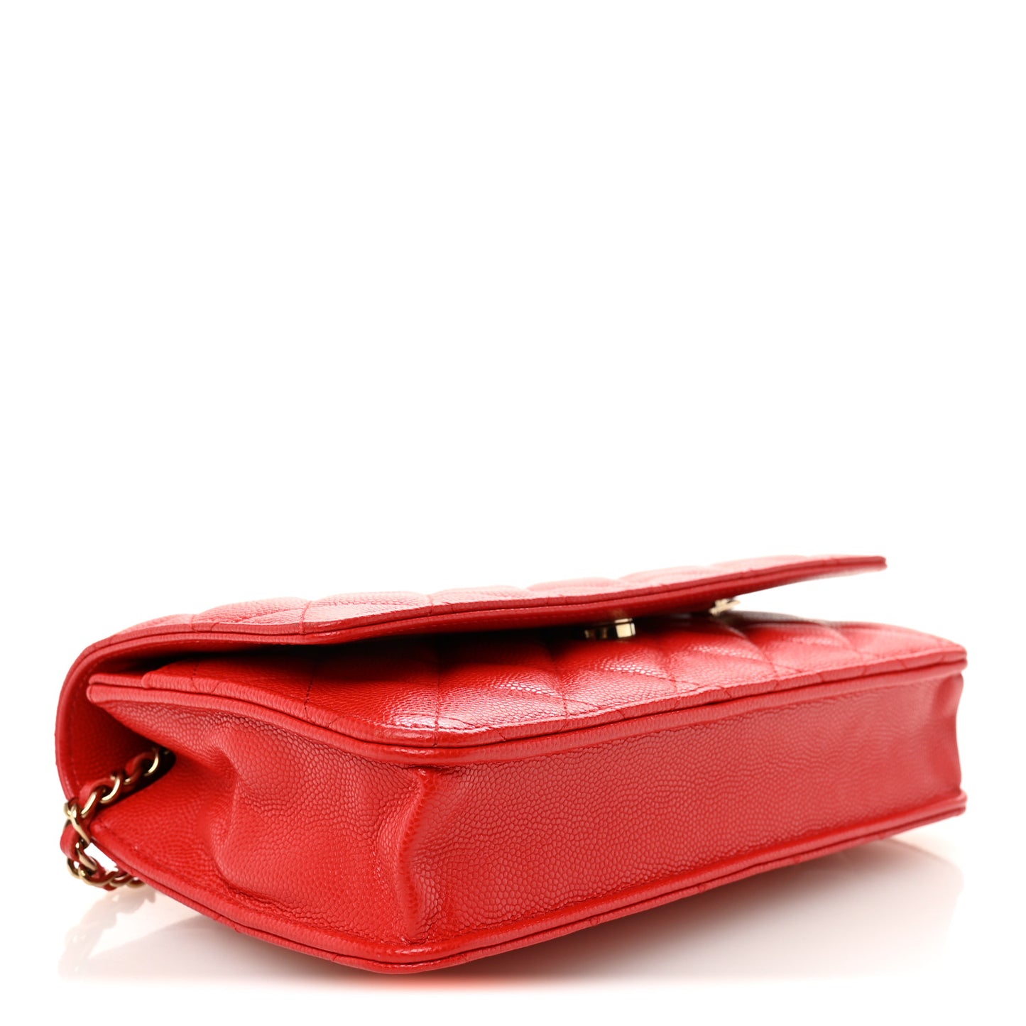 Caviar Quilted Wallet On Chain WOC Red