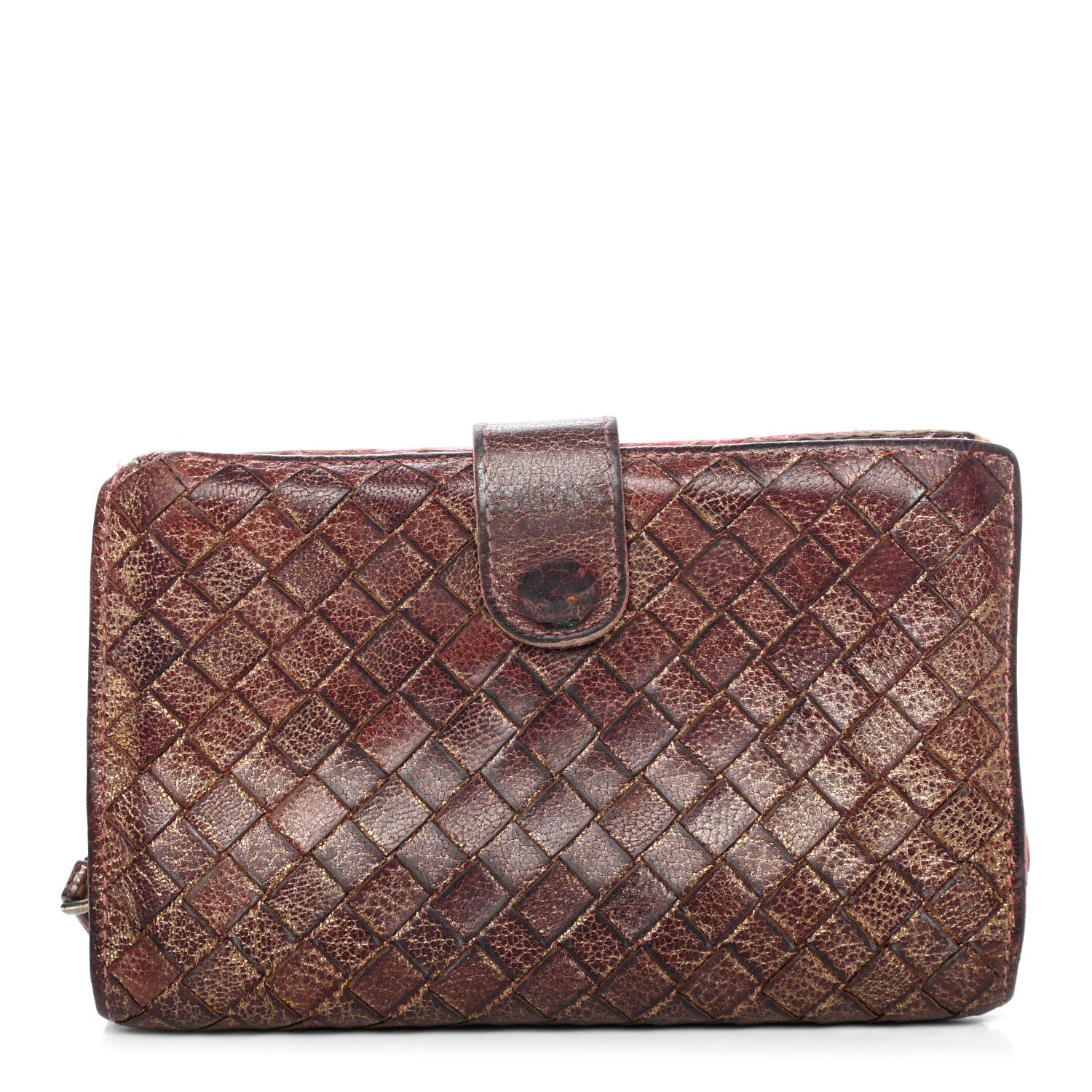 Bottega Veneta Nappa Intrecciato Continental Snap Wallet 1 of 4