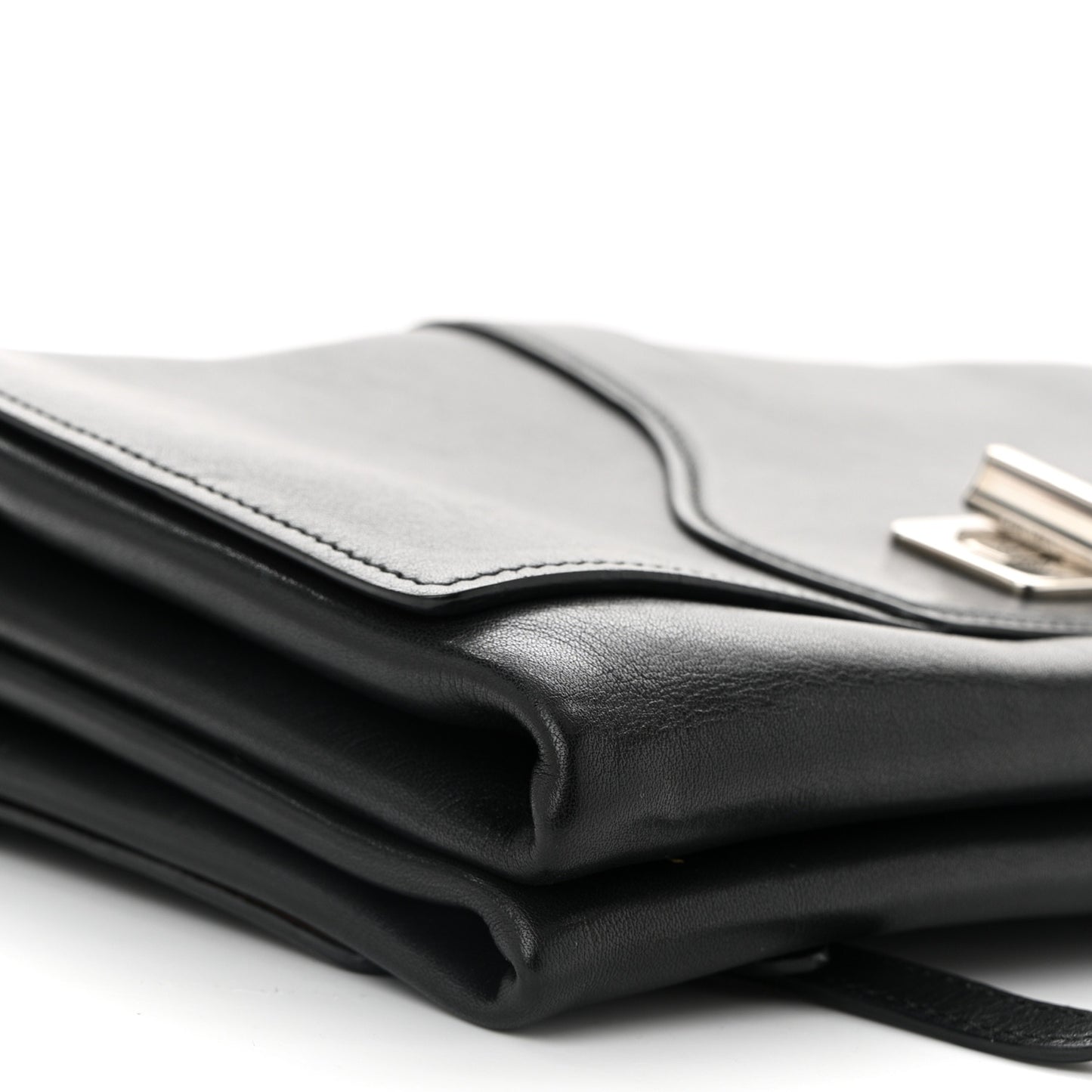 Vitello Soft Chain Flap Bag Black