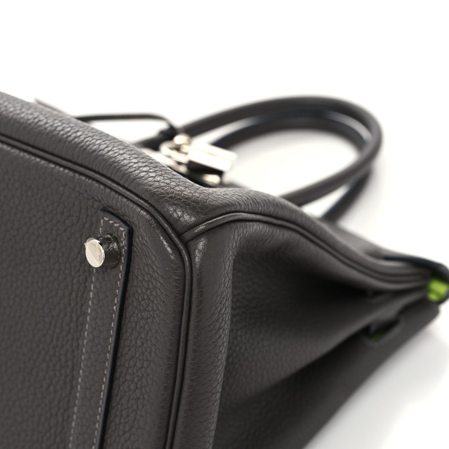Togo Horseshoe Birkin 30 Graphite Kiwi