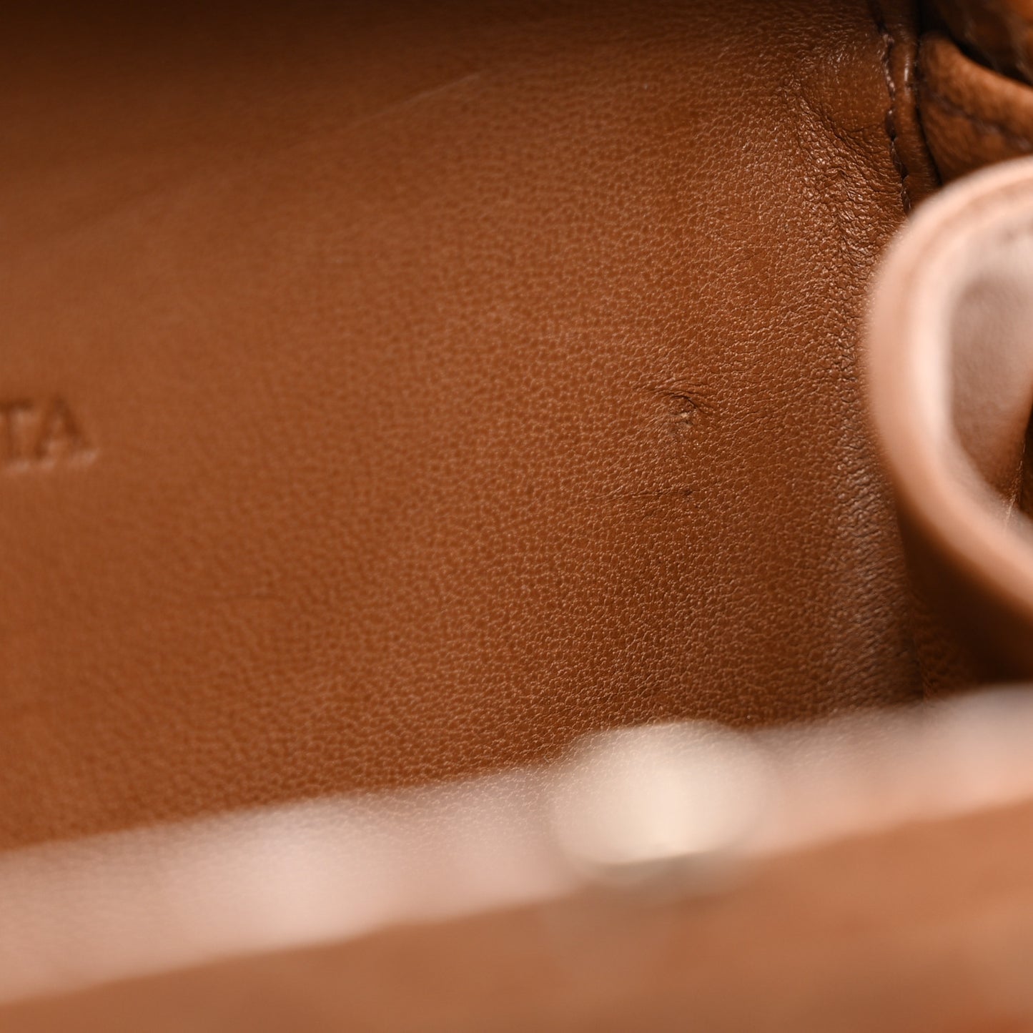 Ayers Grained Calfskin Intrecciato Knot Clutch Brown
