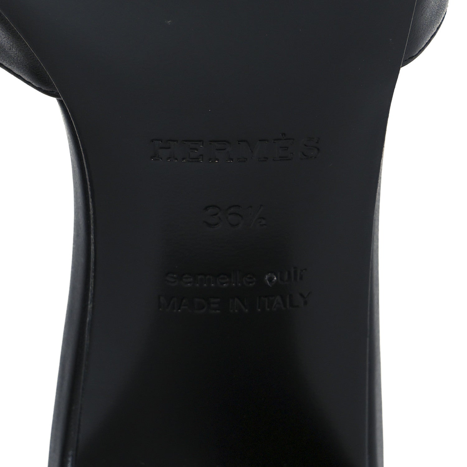 Hermes Calfskin Gigi 50 Sandals 36.5 Black 8 of 10
