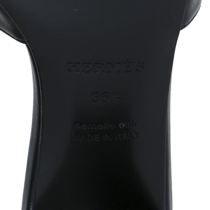 Hermes Calfskin Gigi 50 Sandals 36.5 Black 8 of 10