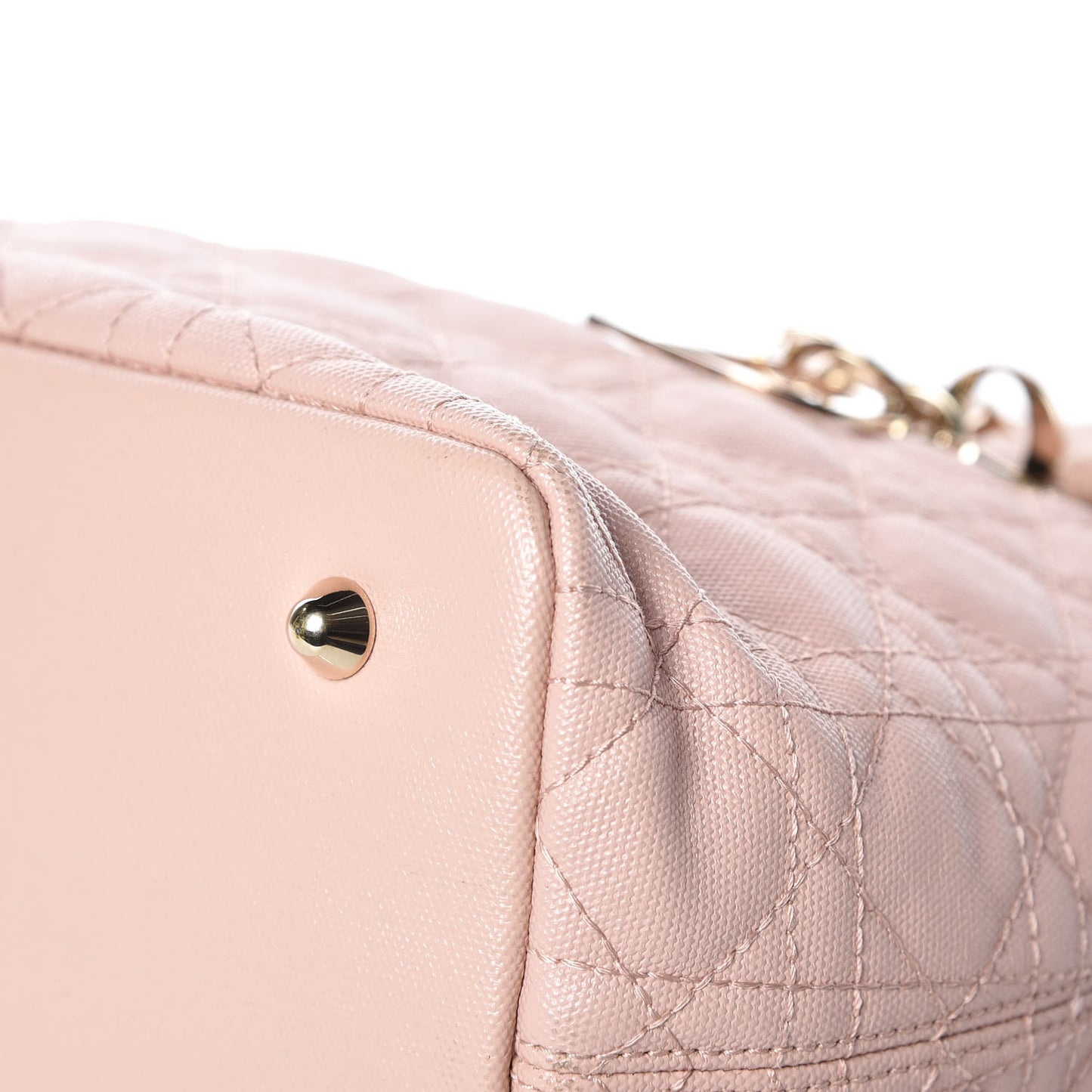 Coated Canvas Cannage Mini Panarea Tote Light Pink