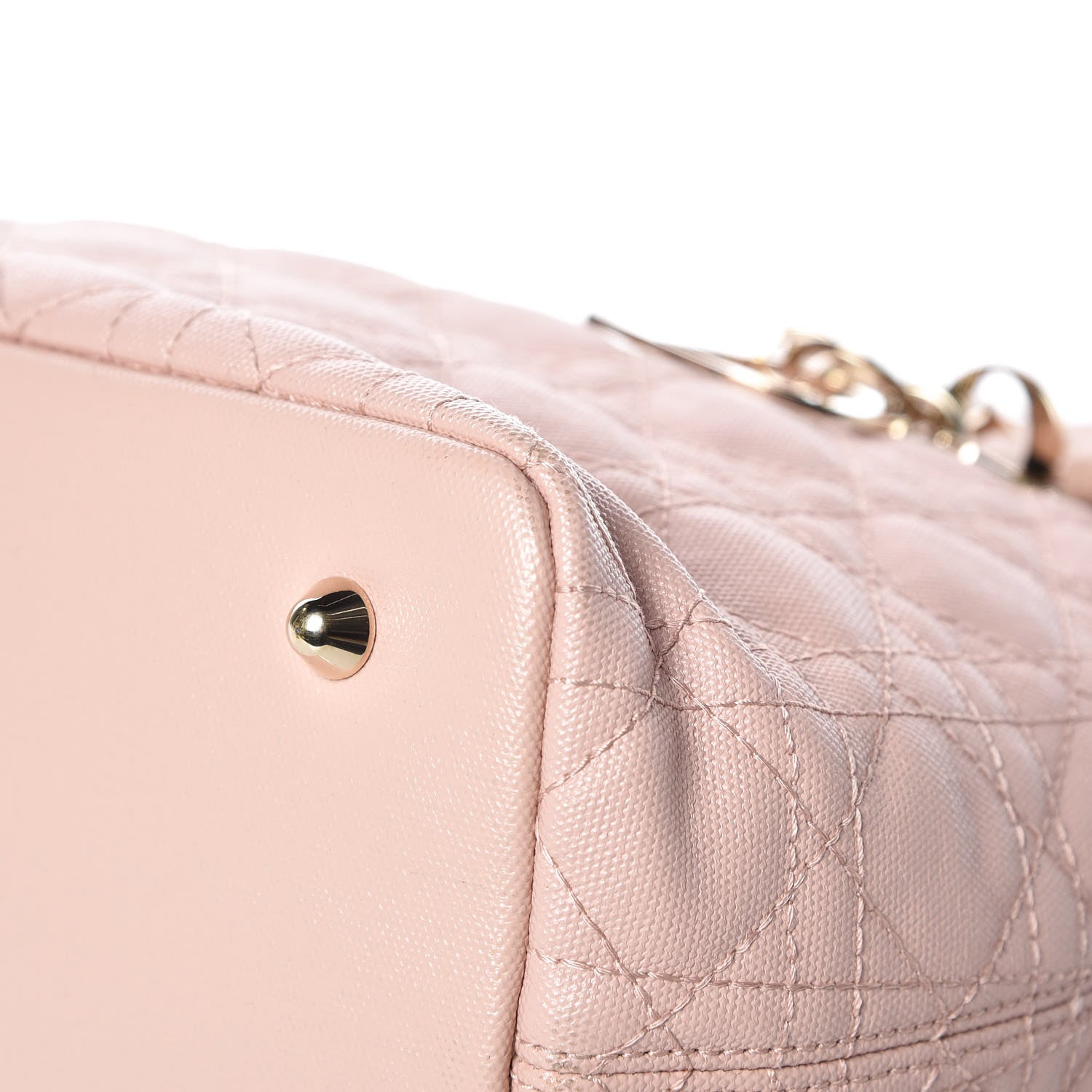 Christian Dior Coated Canvas Cannage Mini Panarea Tote Light Pink 11 of 11