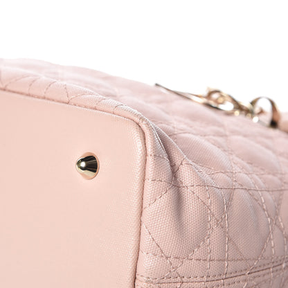 Christian Dior Coated Canvas Cannage Mini Panarea Tote Light Pink 11 of 11