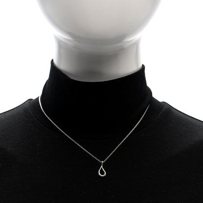Tiffany Sterling Silver Elsa Peretti Open Tear Drop Pendant Necklace 2 of 5