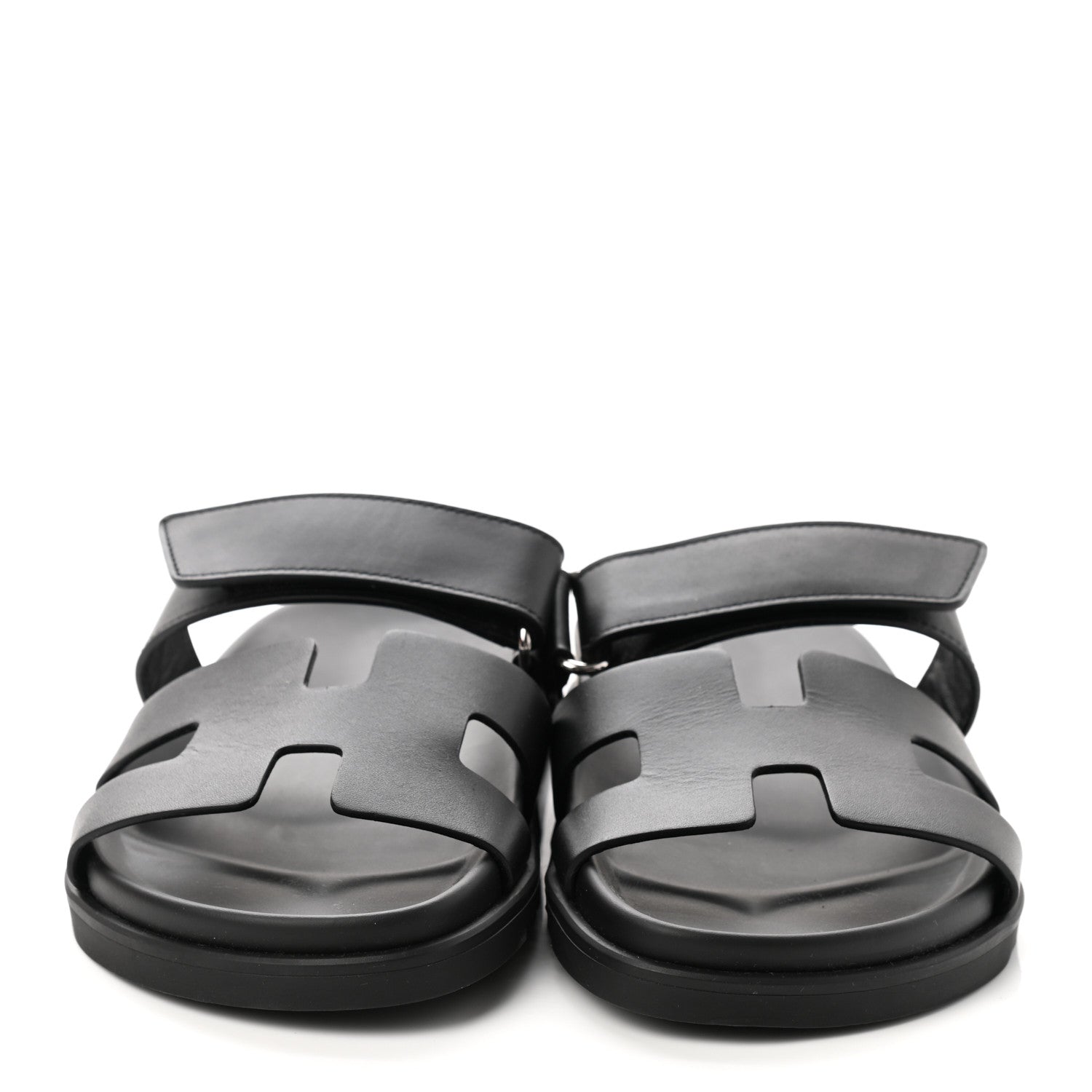 Hermes Calfskin Womens Chypre Sandals 36 Black 2 of 9