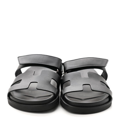 Hermes Calfskin Womens Chypre Sandals 36 Black 2 of 9