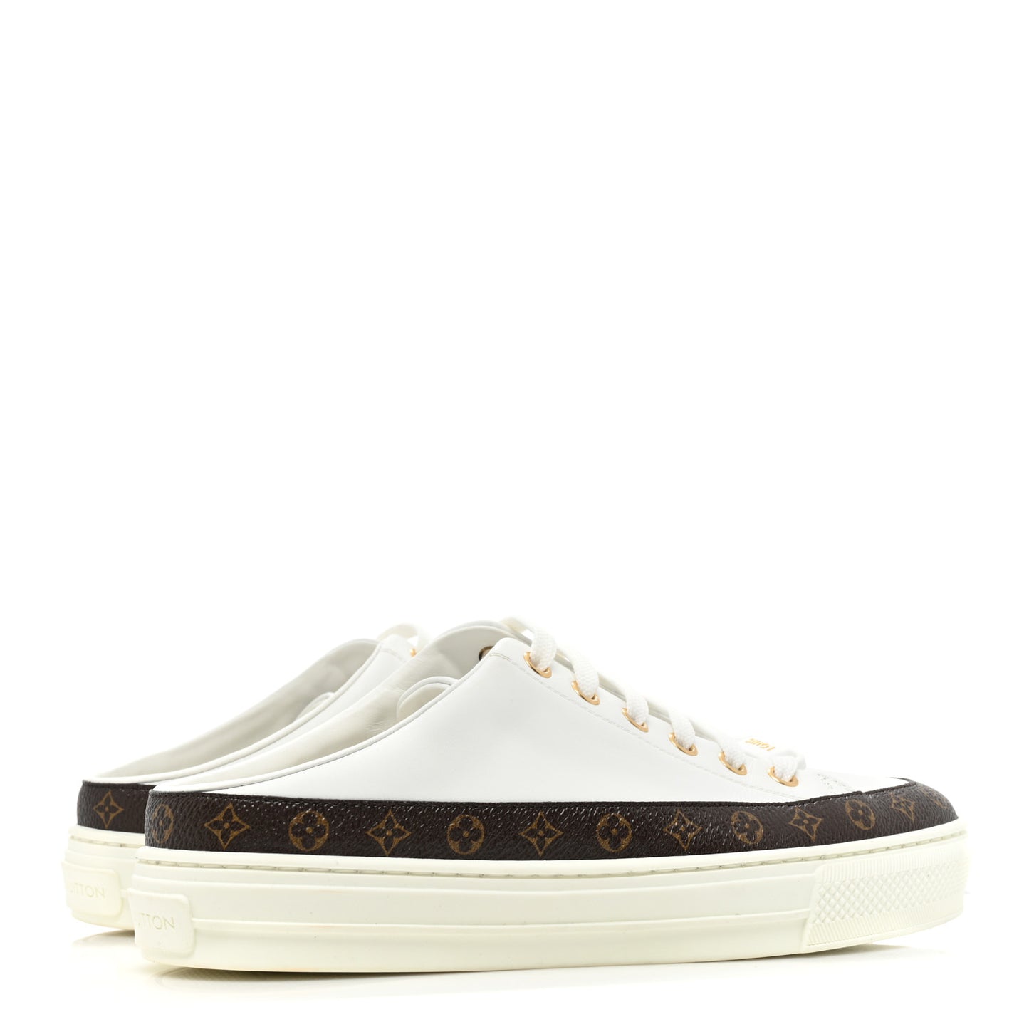 Monogram Womens Stellar Open Back Sneakers 35 White