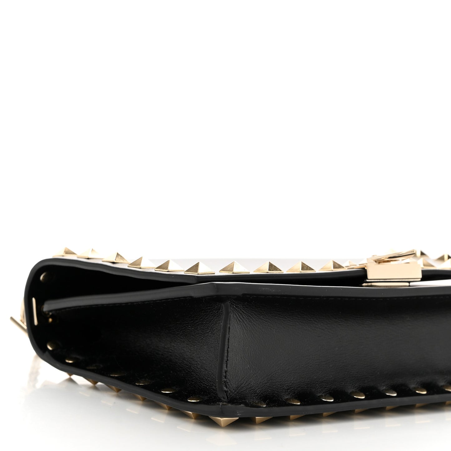 Vitello Rockstud Flip Lock Wallet On Chain Black