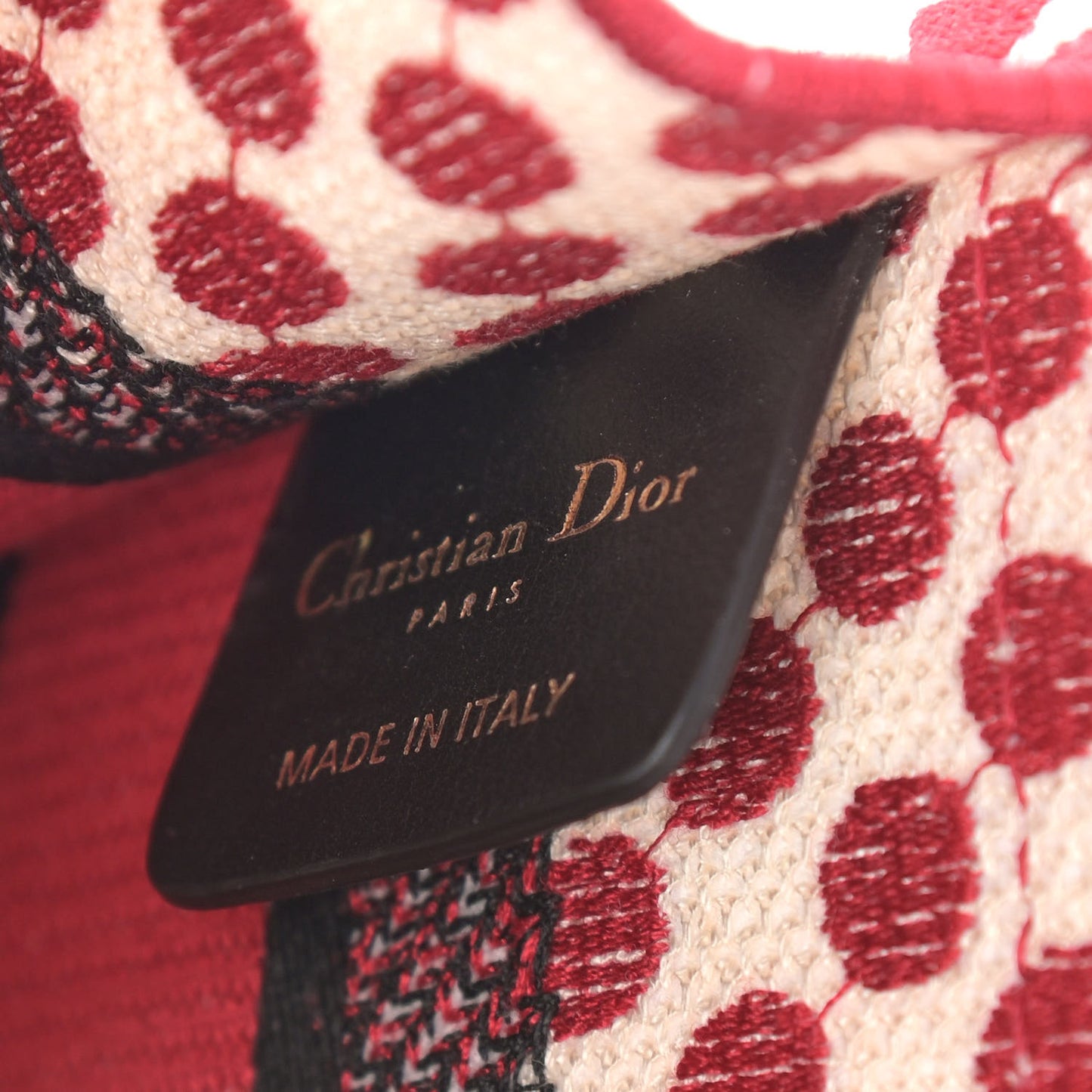 Canvas DiorAmour Dots Mini Book Tote Red