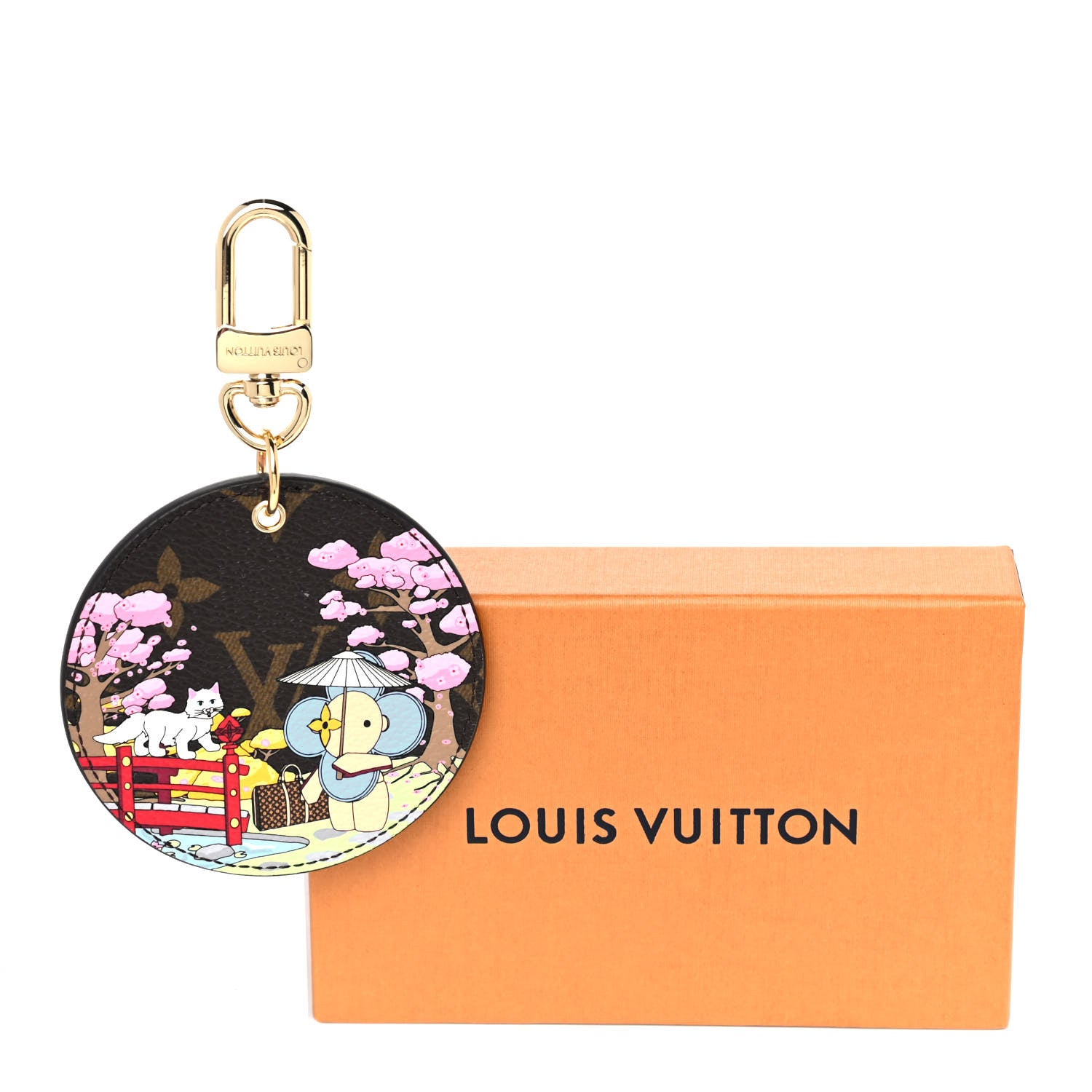 Louis Vuitton Monogram 2021 Christmas Animation Japanese Garden Bag Charm Key Ring Wisteria Pink 5 of 5