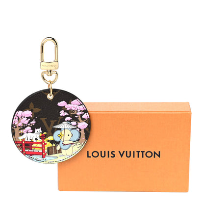 Louis Vuitton Monogram 2021 Christmas Animation Japanese Garden Bag Charm Key Ring Wisteria Pink 5 of 5