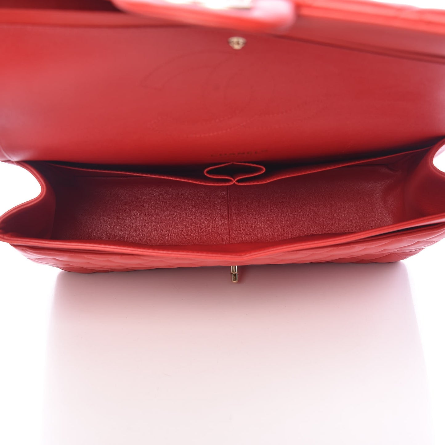 Lambskin Quilted Maxi Double Flap Red