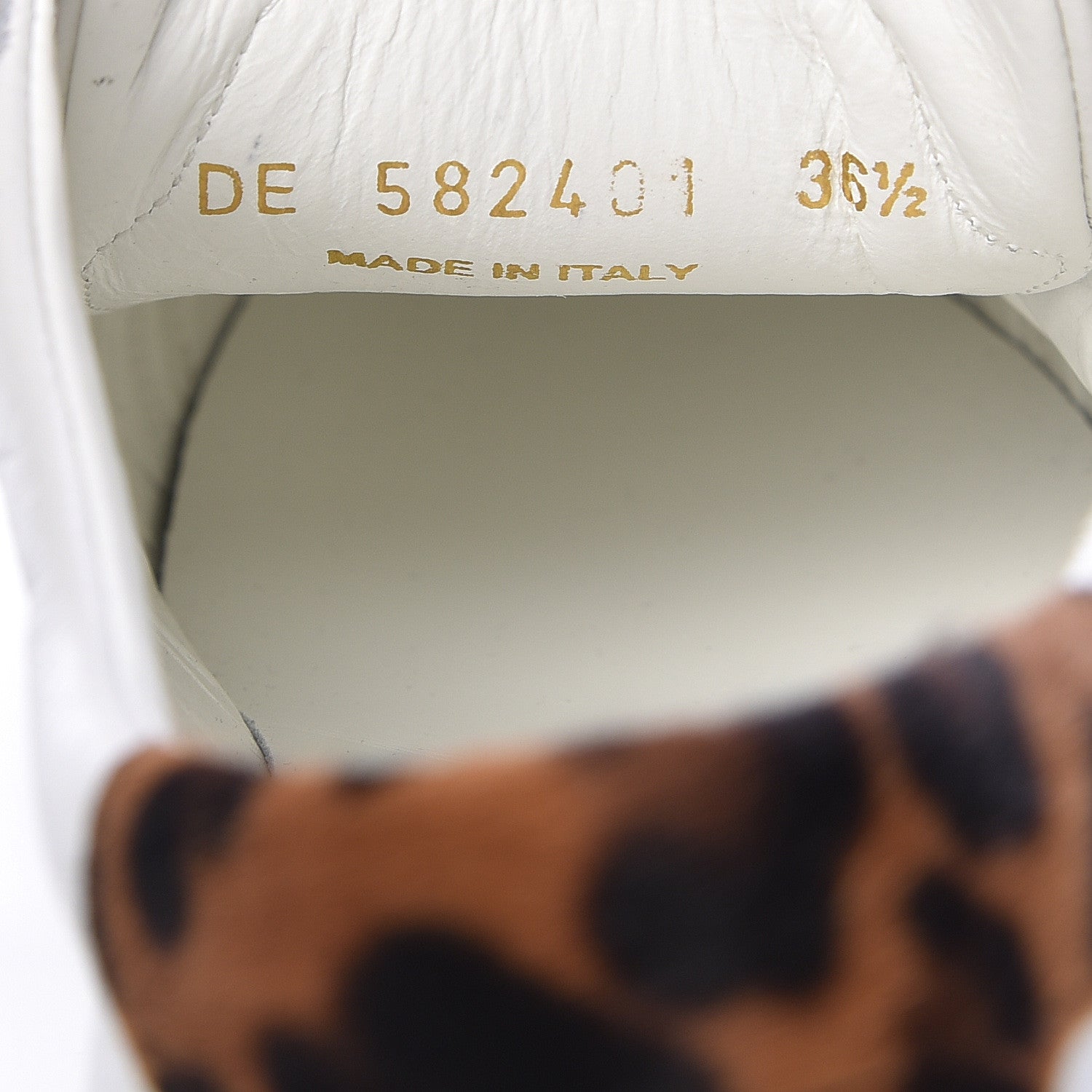 Saint Laurent Calfskin Pony Hair Leopard Print Andy Low Top Sneakers 36.5 Optic White 10 of 16