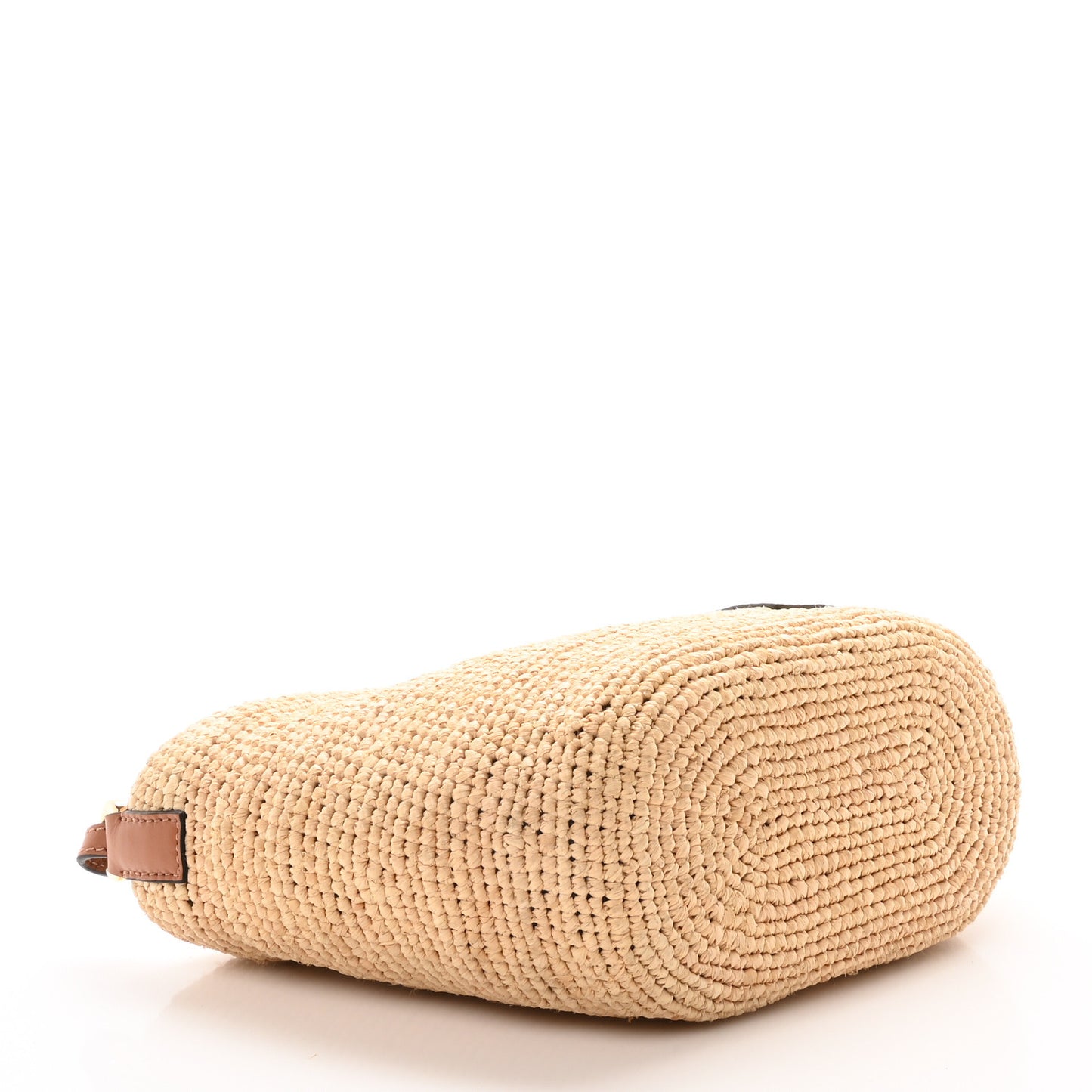 Calfskin Raffia Paulas Ibiza Pochette Bag Natural Tan