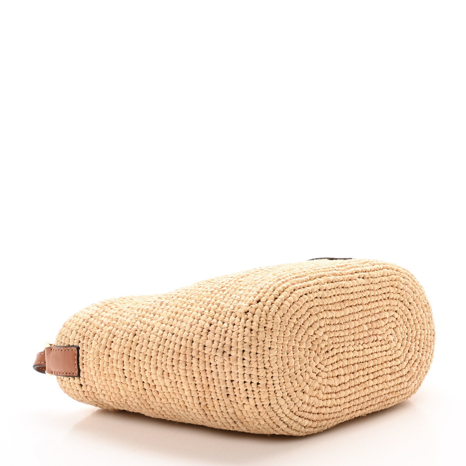 Loewe Calfskin Raffia Paulas Ibiza Pochette Bag Natural Tan 4 of 10