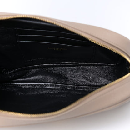 Saint Laurent Grain De Poudre Matelasse Monogram Mini Lou Camera Bag Dark Beige 7 of 10