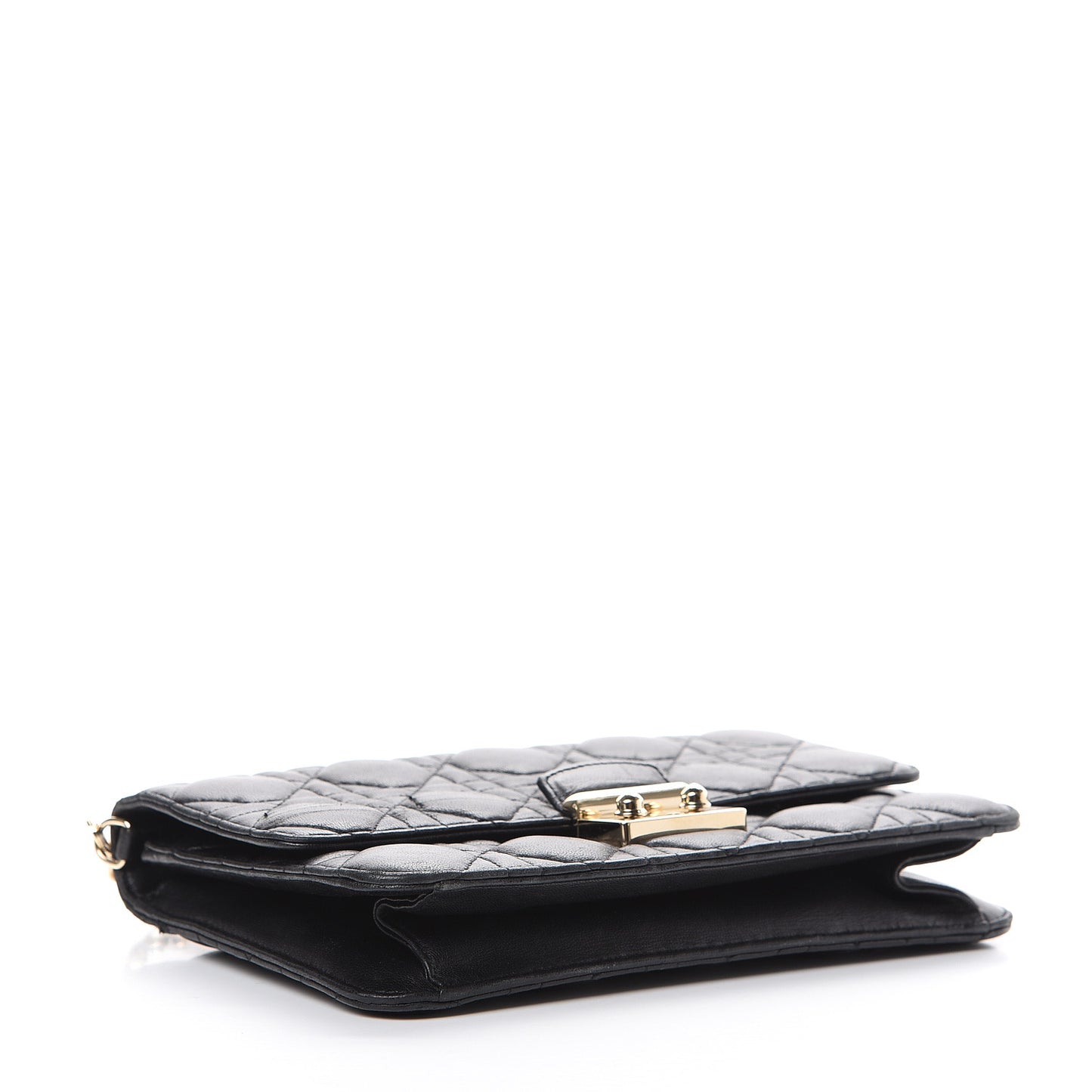 Lambskin Cannage Miss Dior Promenade Pouch Black