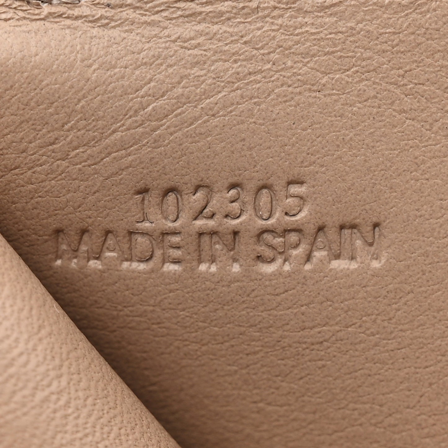 Grained Calfskin Anagram Trifold Wallet Taupe