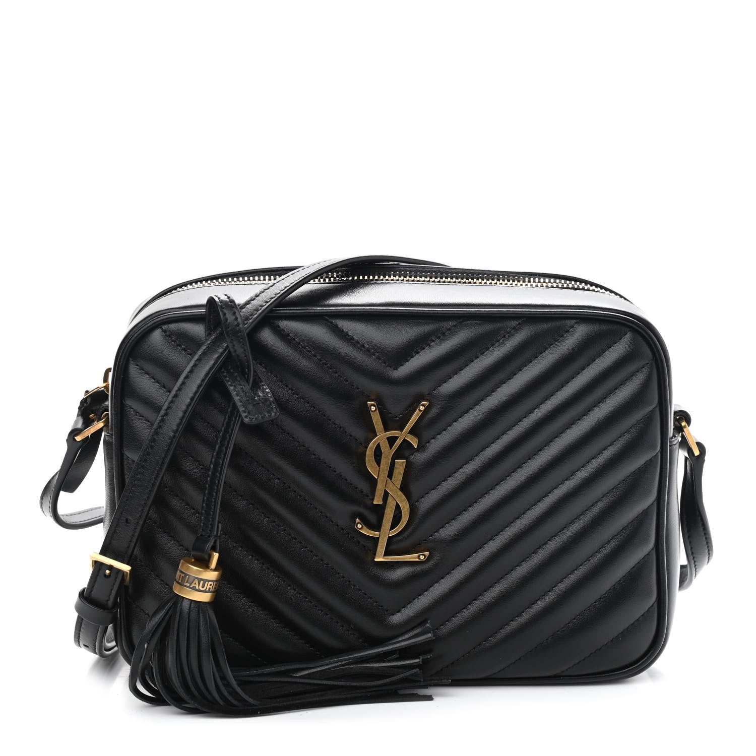 Saint Laurent Calfskin Matelasse Monogram Lou Camera Bag Black 1 of 8