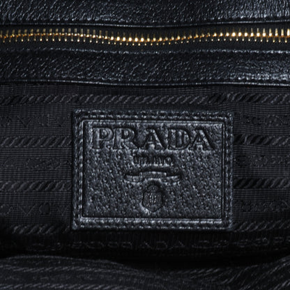 Prada Paglia Cinghiale Frame Tote Black 6 of 9