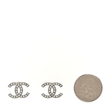 Chanel Crystal CC Earrings Silver 2 of 5