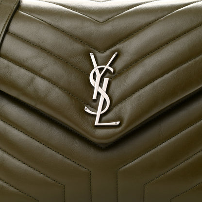 Saint Laurent Calfskin Y Quilted Monogram Medium Loulou Chain Satchel Military Olive 9 of 11