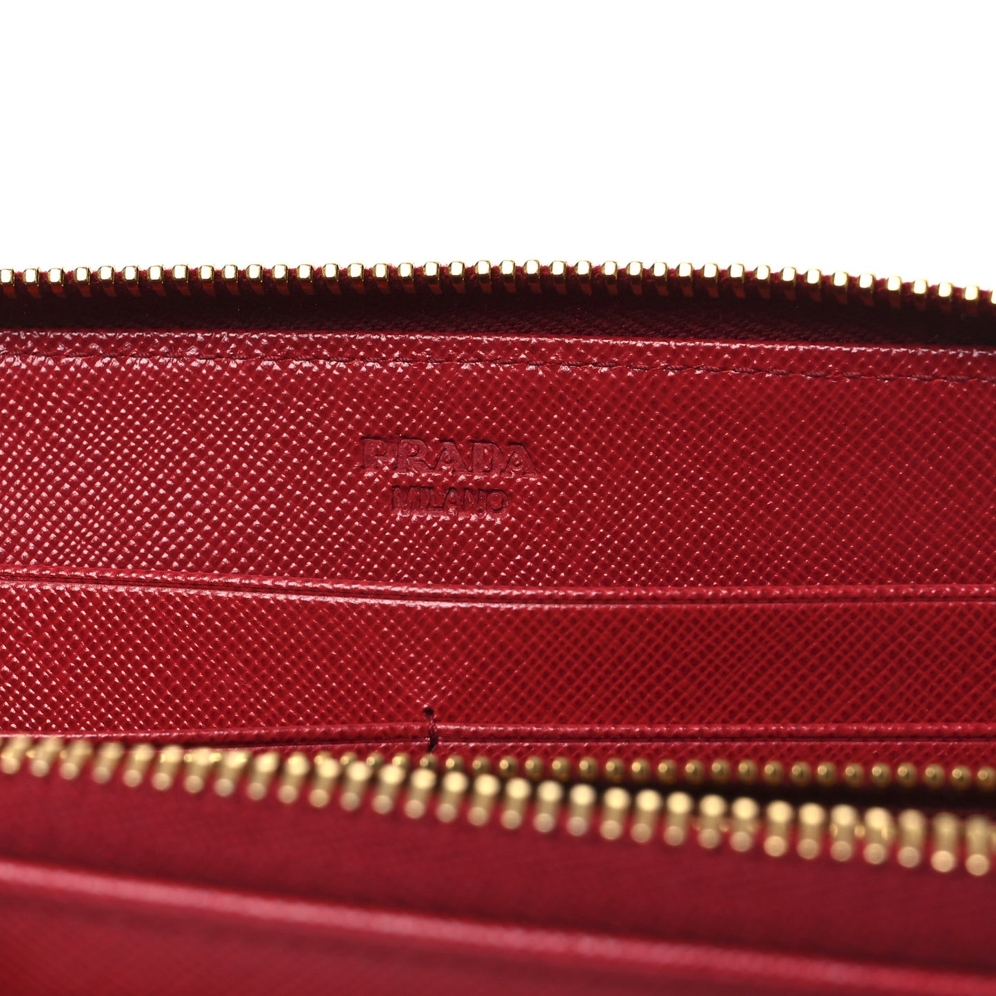 Saffiano Fiocco Bow Zip Around Wallet Fuoco