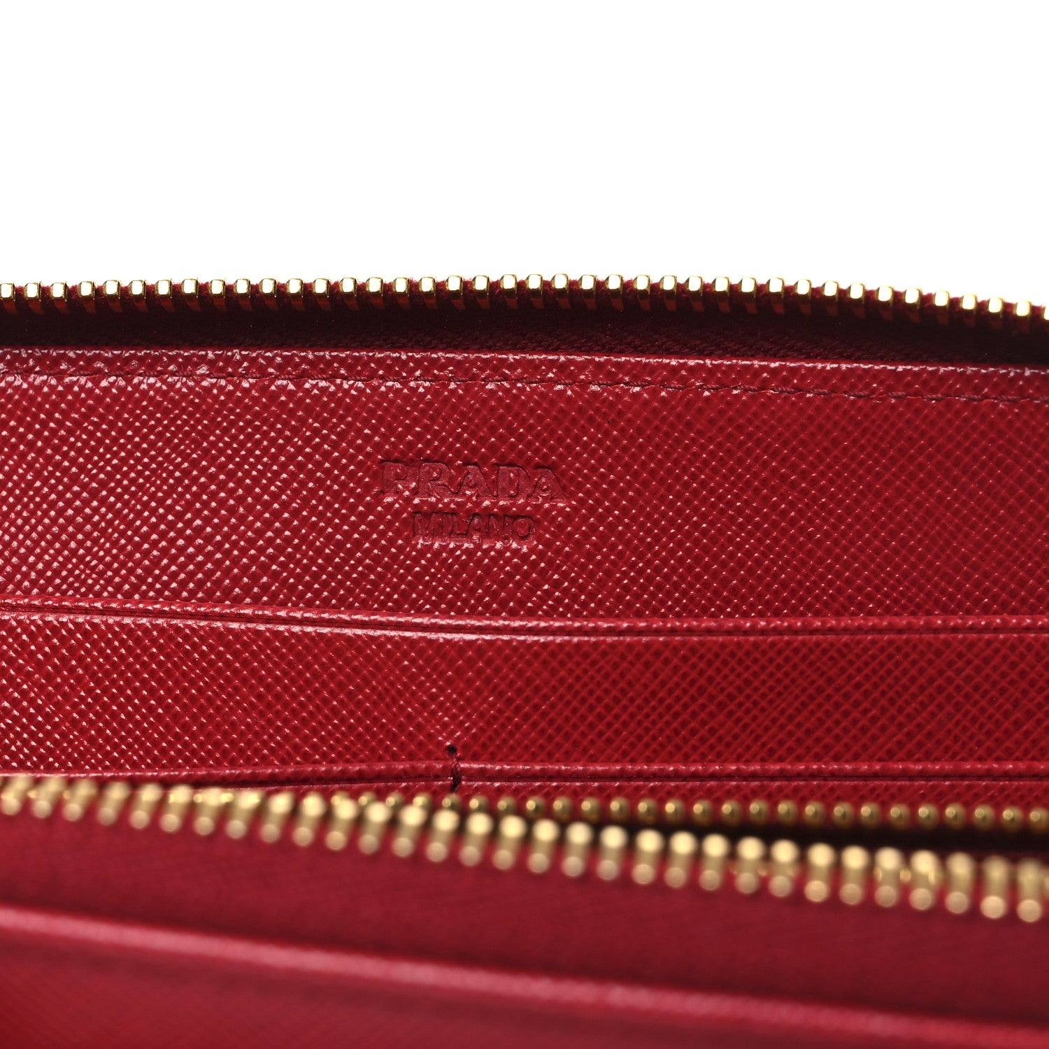 Prada Saffiano Fiocco Bow Zip Around Wallet Fuoco 6 of 12