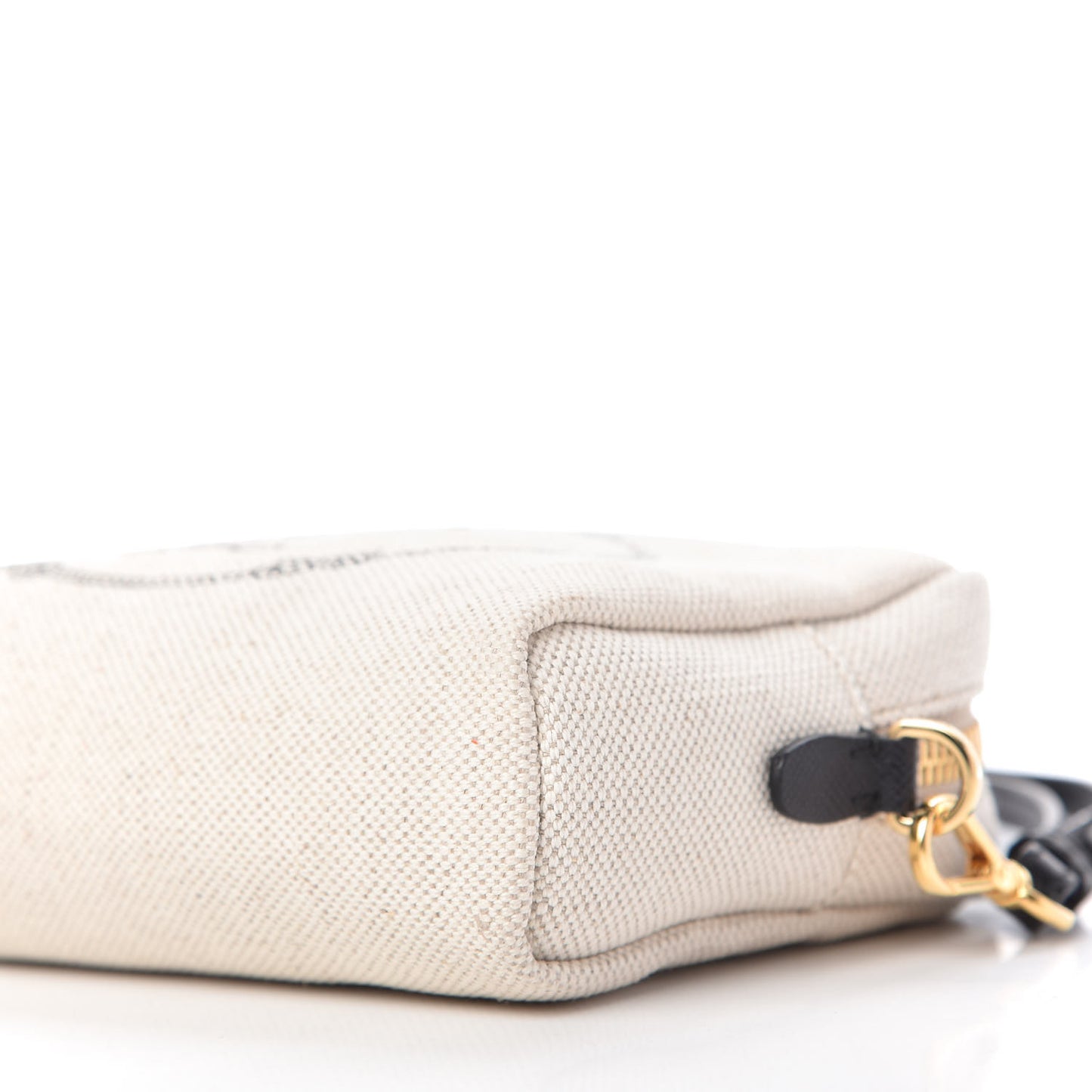 Canvas Saffiano Necessaire Wristlet Pouch Naturale Black