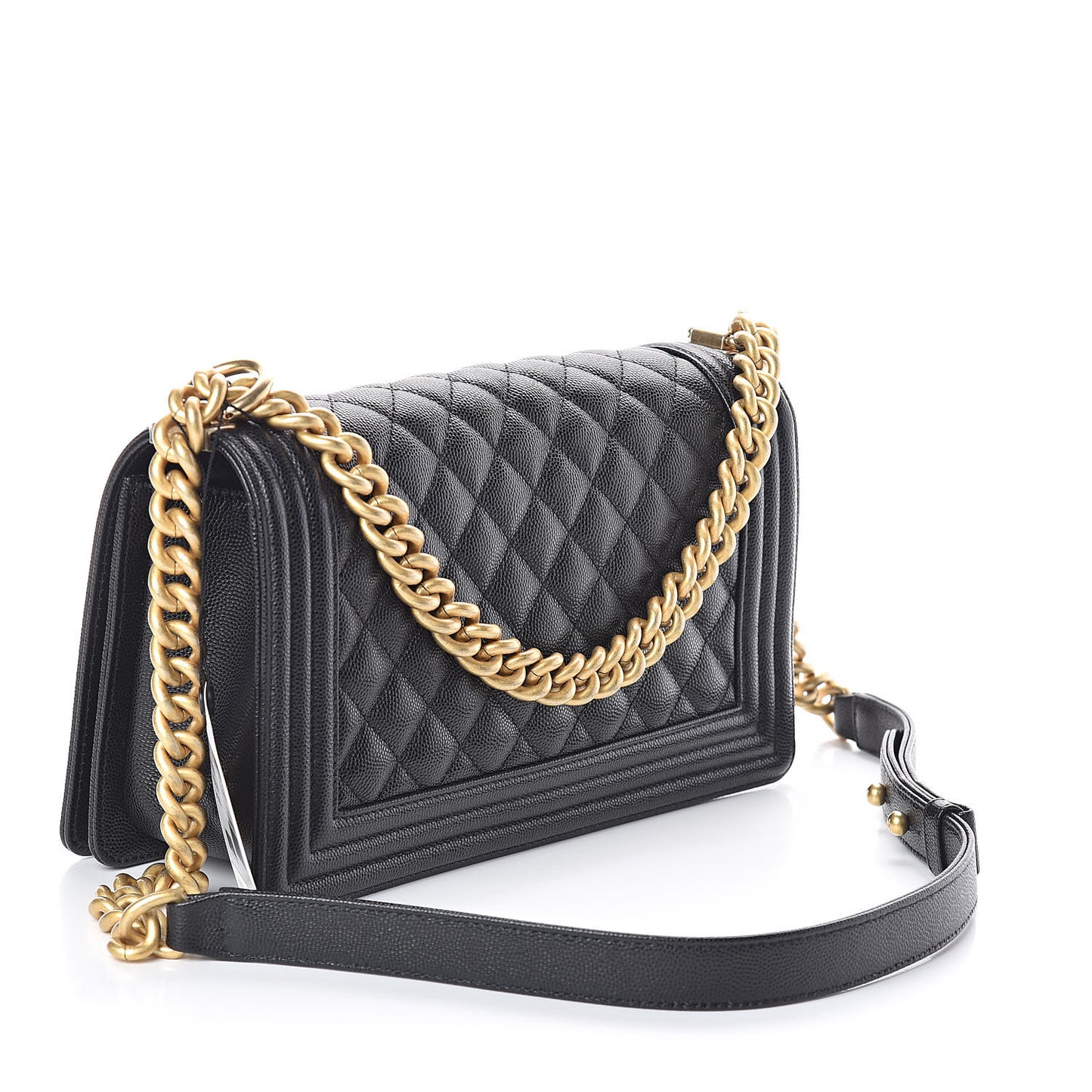 Caviar Quilted Medium Boy Flap Black