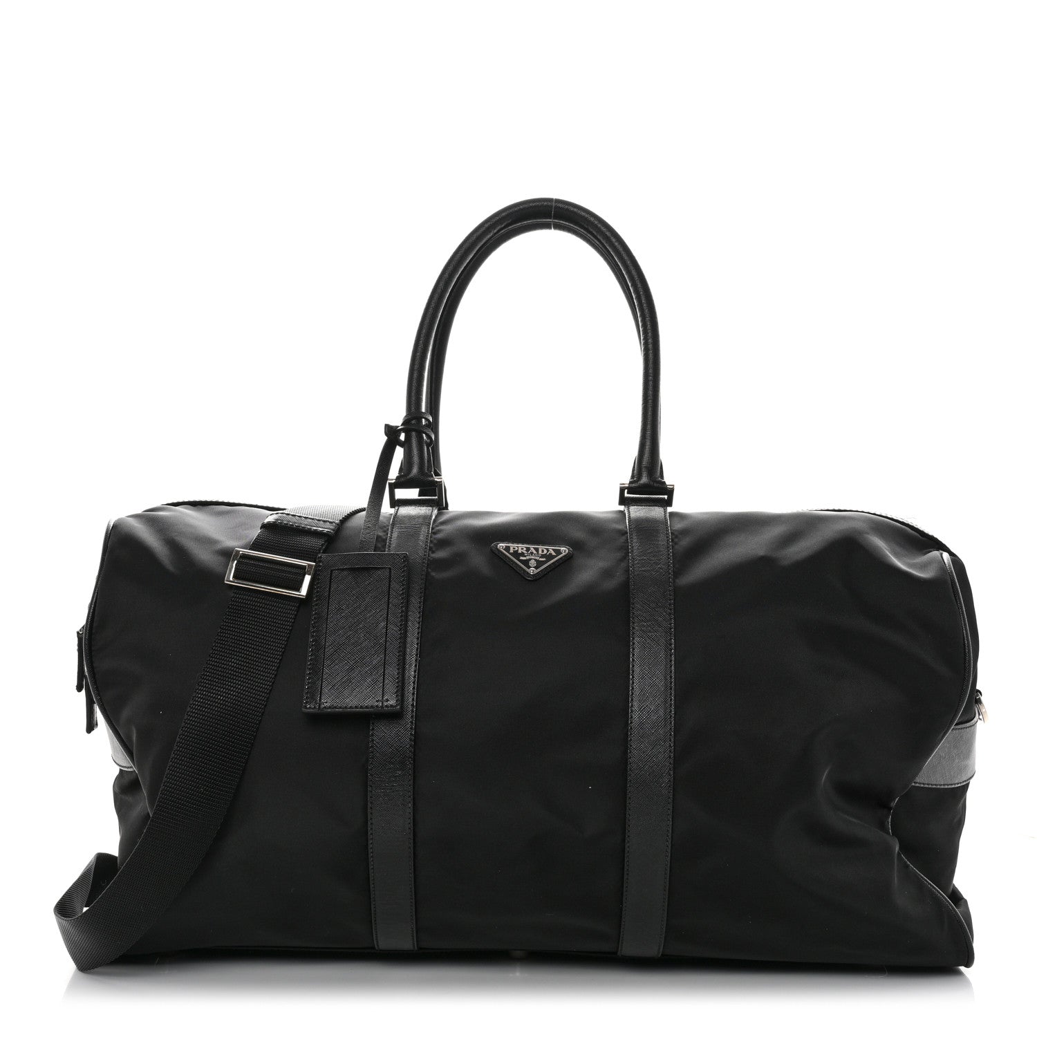 Prada Tessuto Nylon Saffiano Viaggio Duffle Black 1 of 10