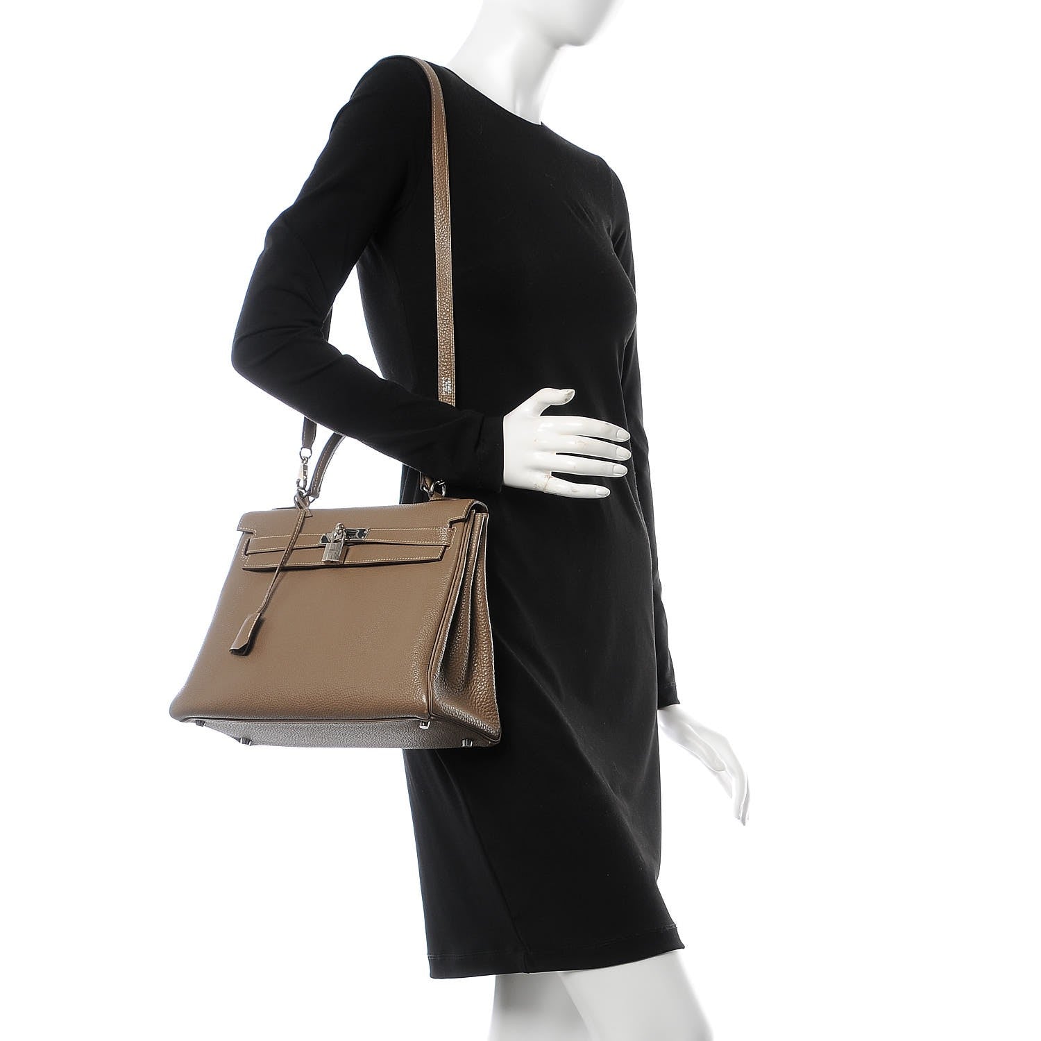 Hermes Taurillon Clemence Kelly Retourne 32 Etoupe 2 of 8