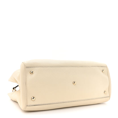 Gucci Pebbled Calfskin Medium Bamboo Shopper Tote Off White 4 of 12