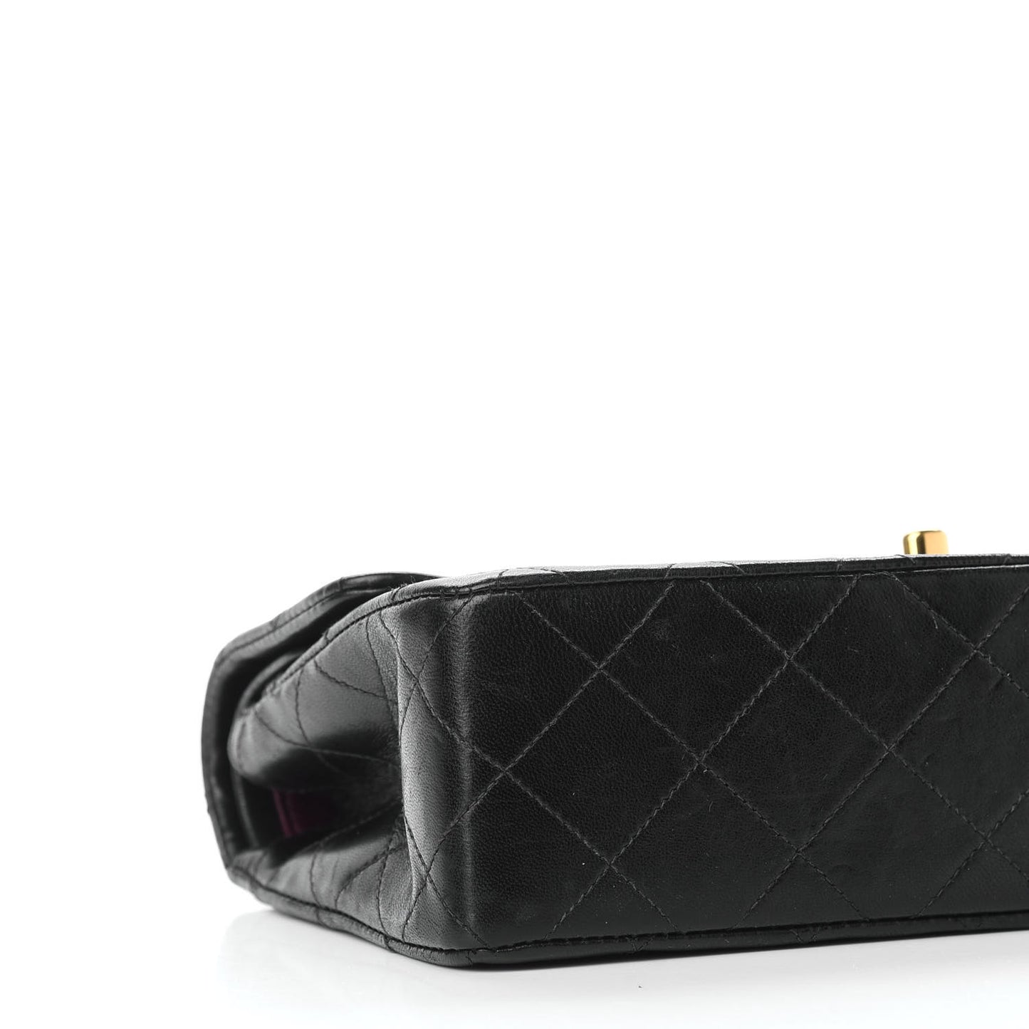 Lambskin Quilted Small Double Flap Black
