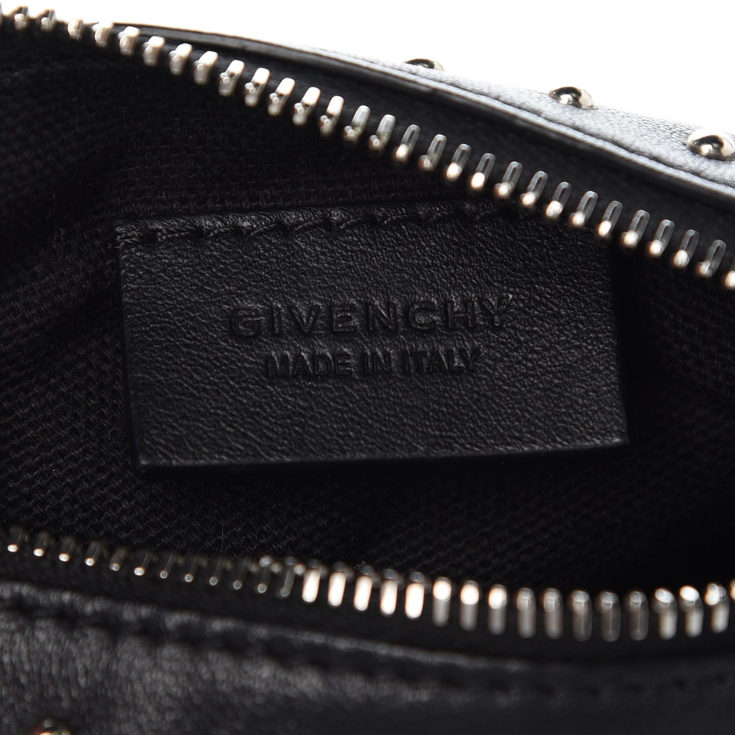 Calfskin Studded Pandora Wristlet Black