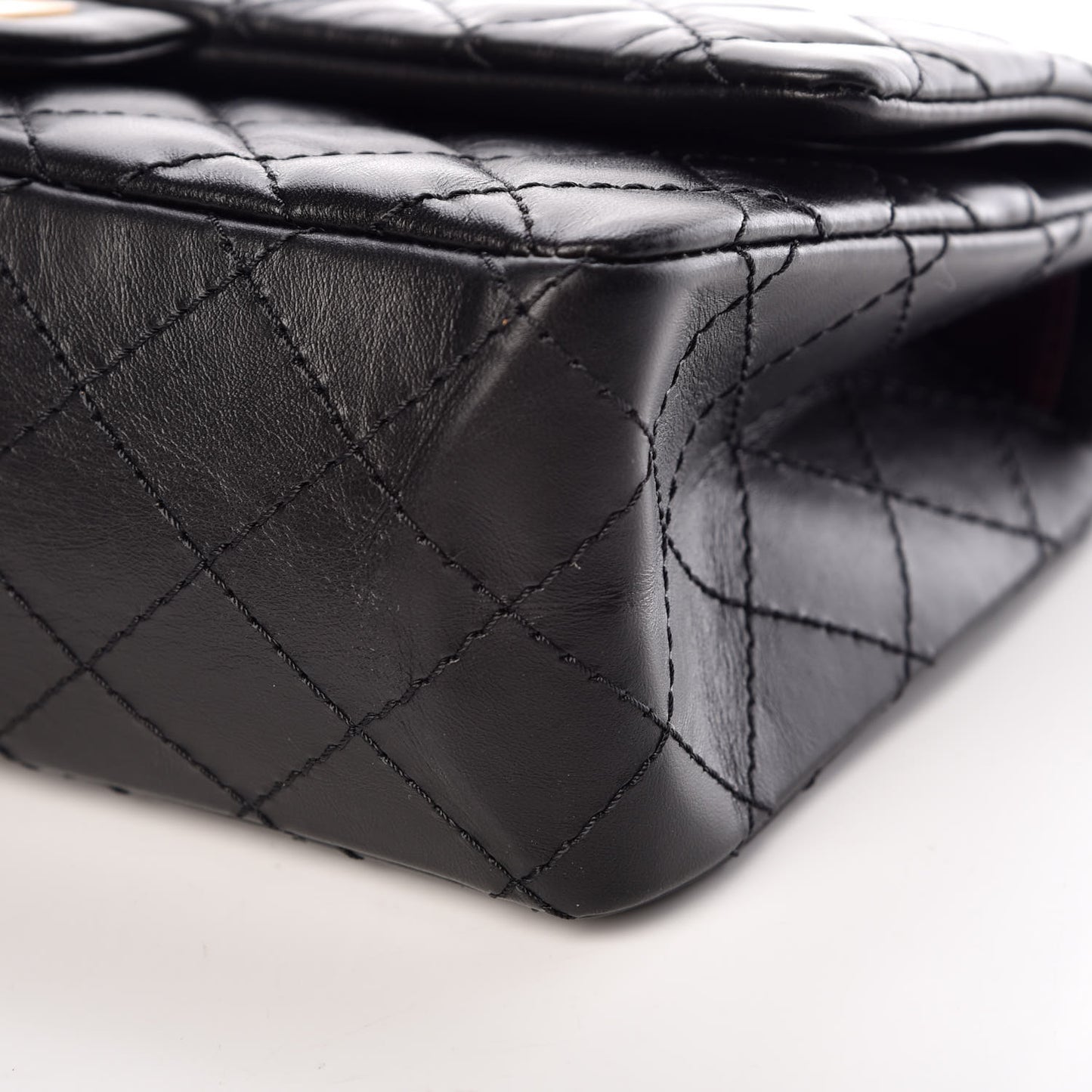 Aged Calfskin Quilted 2.55 Reissue 225 Flap Black