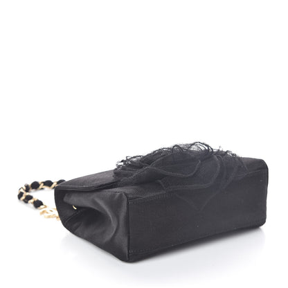 Chanel Satin Mesh Camellia Flap Black 4 of 10