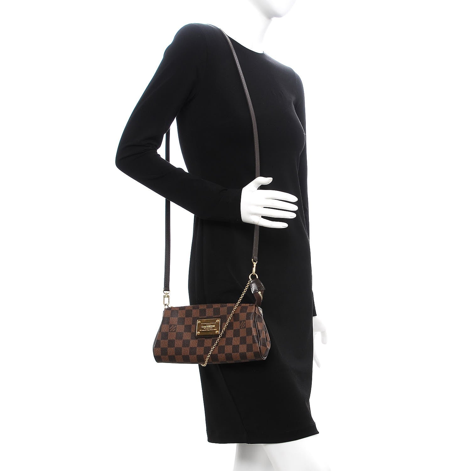 Louis Vuitton Damier Ebene Eva Clutch 2 of 8