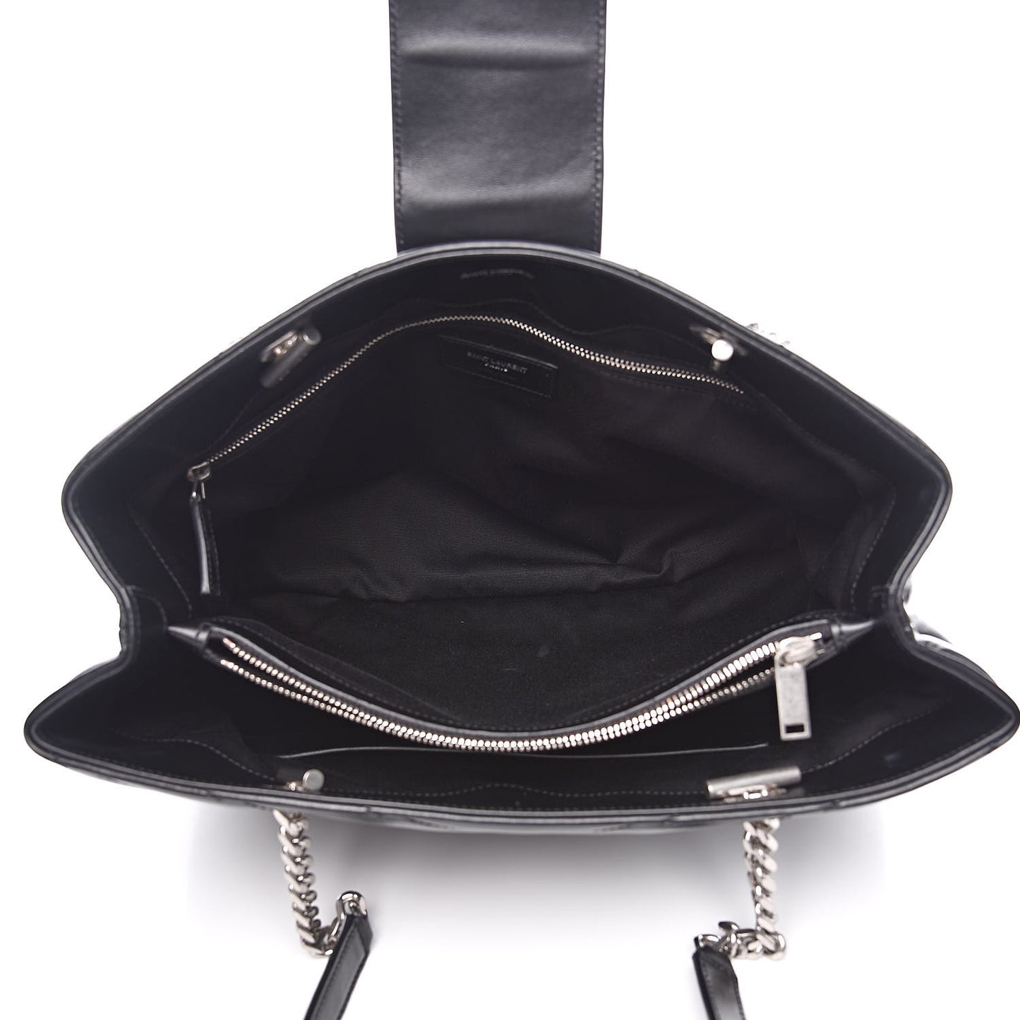 Calfskin Y Quilted Monogram Large Loulou Shopper Black