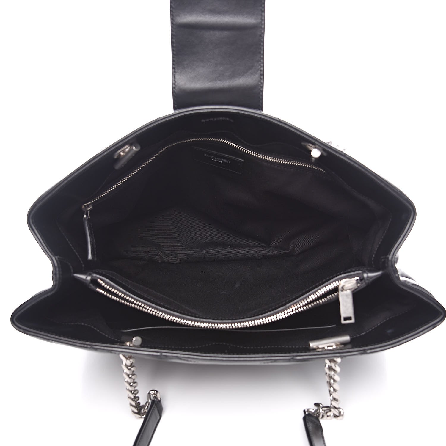 Saint Laurent Calfskin Y Quilted Monogram Large Loulou Shopper Black 5 of 15